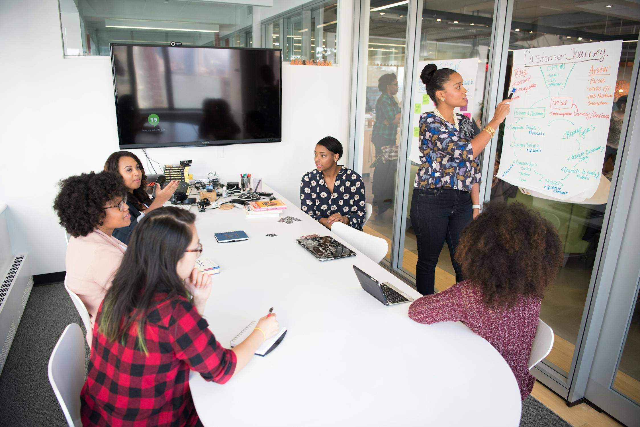 Business people having a meeting in a modern office